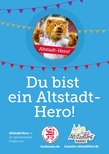 Sei ein Altstadt-Hero und unterstütze mit dem Buttonkauf die KSV-Jugend