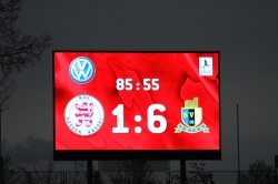 Ein bitteres Ergebnis stand auf der Videowand