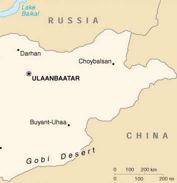 Landkarte der Mongolei