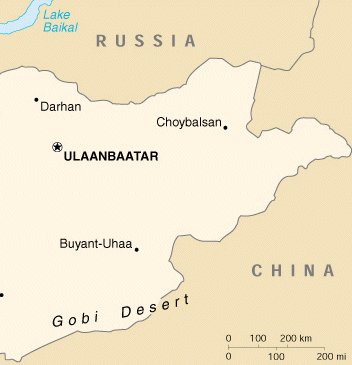 Landkarte der Mongolei Landkarte der Mongolei