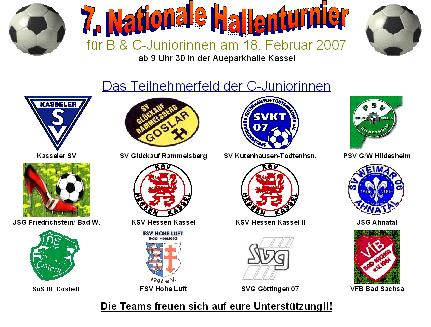 Mannschaften Hallenturnier C-Juniorinnen