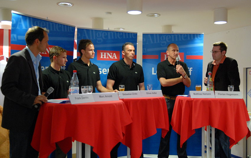 Frank Ziemke (HNA), Marc Arnold, Sebastian Zinke, Oliver Adler, Matthias Hamann, (alle KSV), Florian Hagemann (HNA)