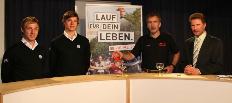 Tornie, Marcel Stadel, Winfried Aufenanger und Herbert Pumann bei Sportler im Gespräch am 20. April 2009