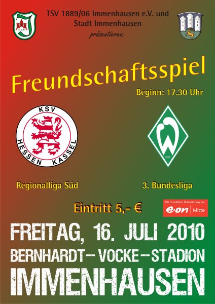 Plakat des Testspiels KSV-Werder Bremen II
