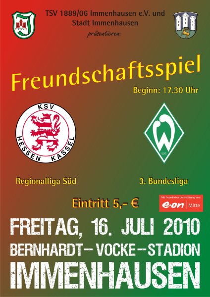 Plakat des Testspiels KSV-Werder Bremen II Plakat des Testspiels KSV-Werder Bremen II