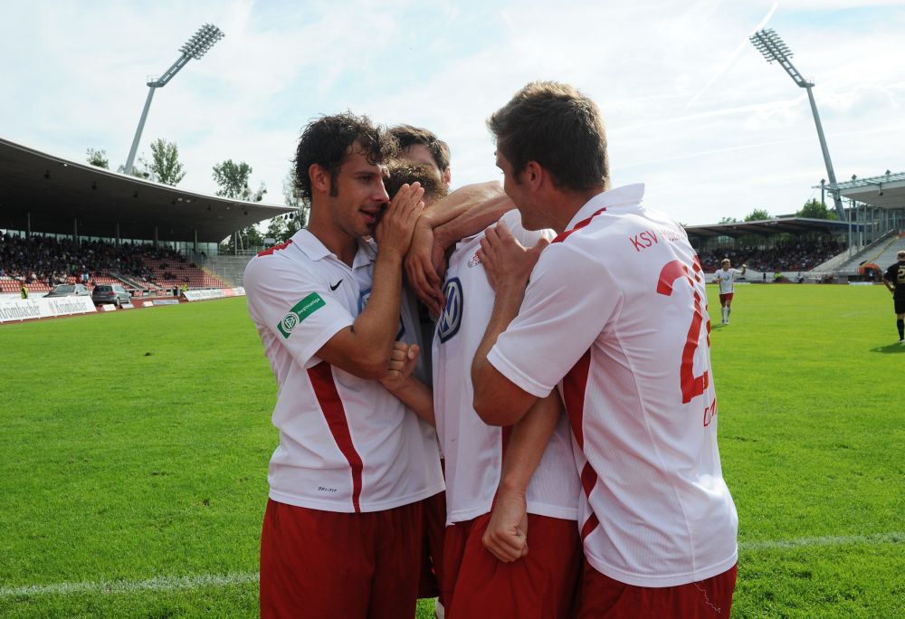 KSV Hessen - Wormatia Worms: Jubel KSV Hessen - Wormatia Worms: Jubel