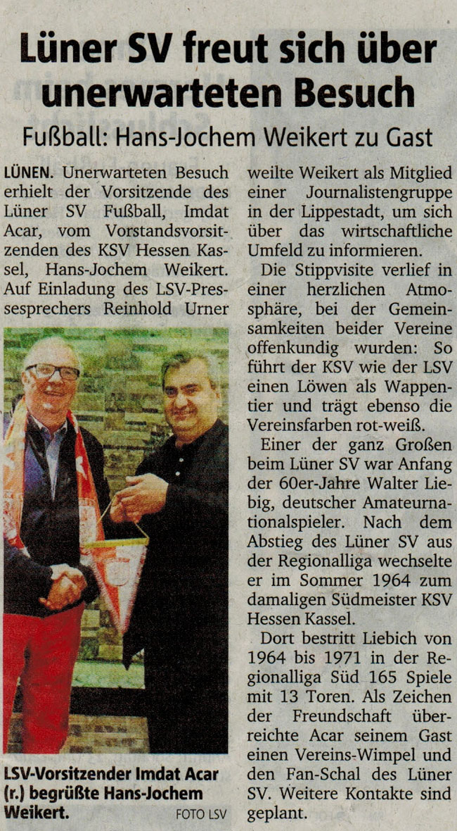 LĂŒner SV freut sich ĂŒber unerwarteten Besuch LĂŒner SV freut sich ĂŒber unerwarteten Besuch