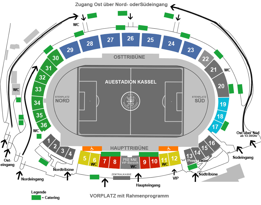 Lageplan Auestadion Nordhessenderby