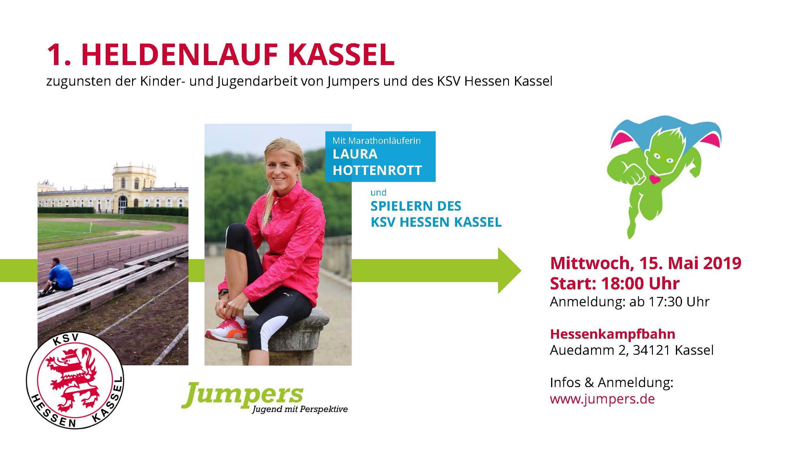 Heldenlauf Jumpers Spendenaktion auf der Hessenkampfbahn am 15. Mai 2019