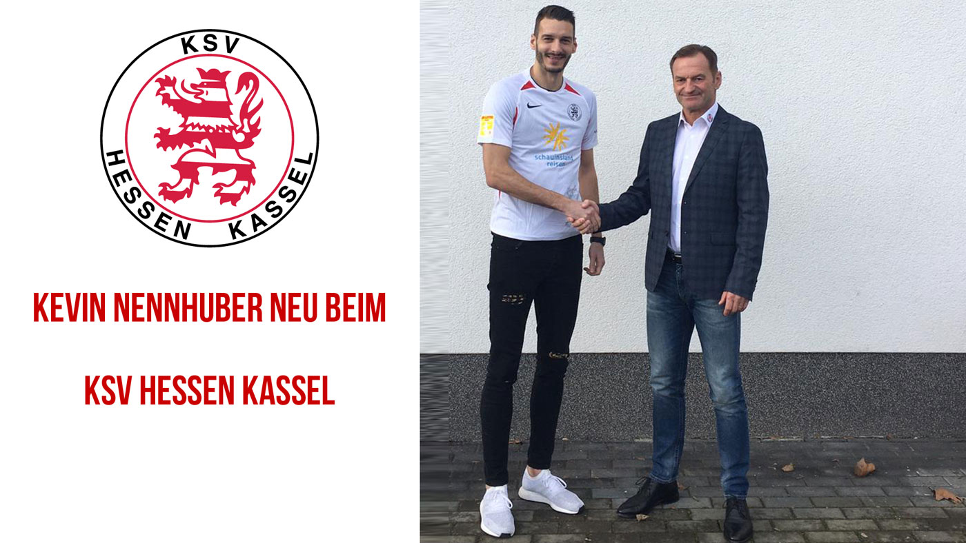 Kevin Nennhuber (links) verstärkt ab sofort die Löwen. Mit Jörg Müller (sportlicher Leiter des KSV Hessen Kassel) Kevin Nennhuber (links) verstärkt ab sofort die Löwen. Mit Jörg Müller (sportlicher Leiter des KSV Hessen Kassel)