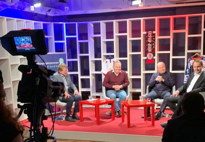 Im Studio des Offenen Kanal Kassels: Armin Ruda, Jens Rose, Joe Gibbs, Oliver Zehe