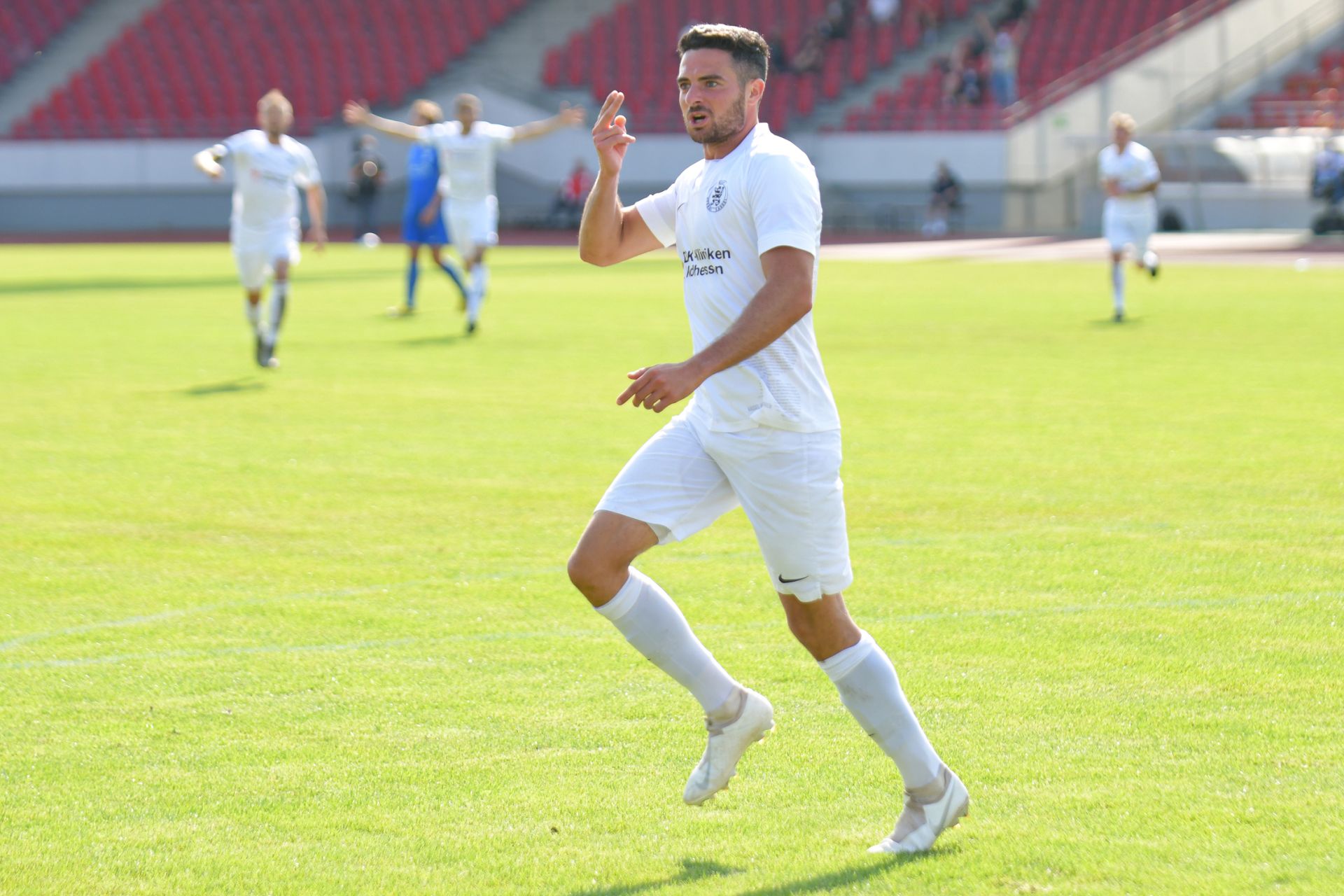 Regionalliga SĂŒdwest 2020/21, KSV Hessen Kassel, TSV Schott Mainz, Endstand 2:1, Jubel zum 2:0 Regionalliga SĂŒdwest 2020/21, KSV Hessen Kassel, TSV Schott Mainz, Endstand 2:1, Jubel zum 2:0