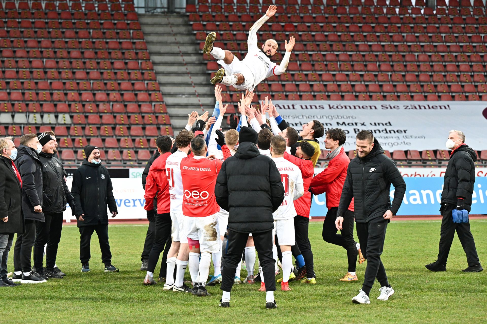 Regionalliga Südwest 2020/21, KSVHessen Kassel, TSV Steinbach Haiger, Endstand 2:1, Sergej Evljuskin, Feeir Regionalliga Südwest 2020/21, KSVHessen Kassel, TSV Steinbach Haiger, Endstand 2:1, Sergej Evljuskin, Feeir