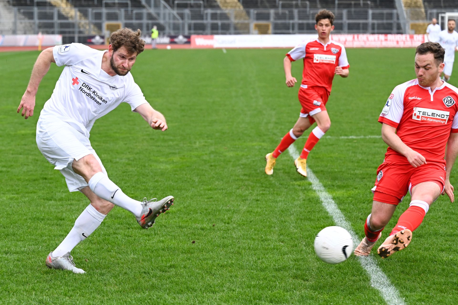 Regionalliga Südwest 2020/21, KSV Hessen Kassel, VfR Aalen, Endstand 1:1, Ingmar Merle Regionalliga Südwest 2020/21, KSV Hessen Kassel, VfR Aalen, Endstand 1:1, Ingmar Merle