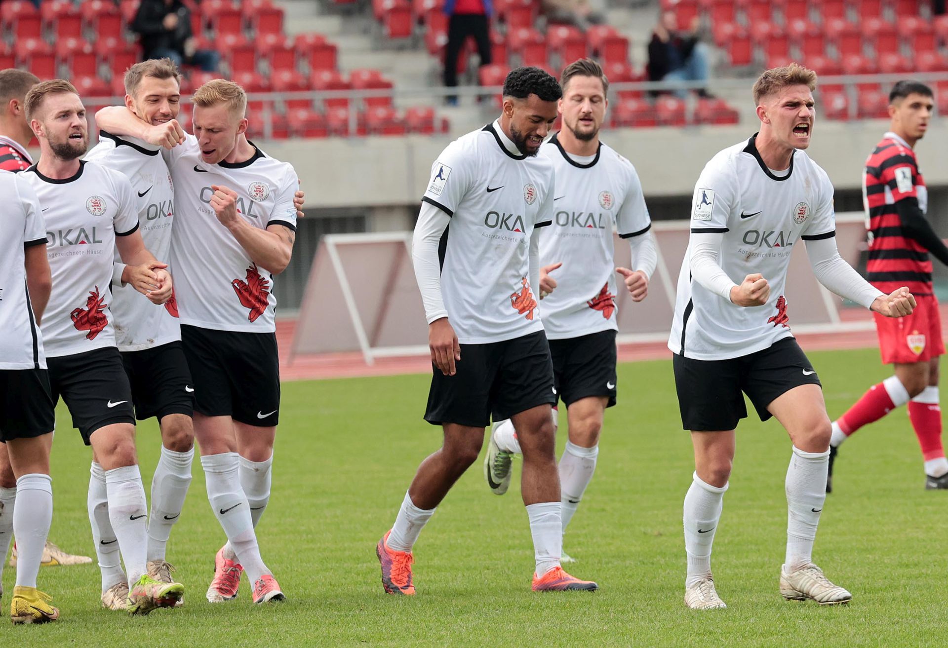 KSV Hessen Kassel- VFB Stuttgart II, 2-0, Torjubel Döringer KSV Hessen Kassel- VFB Stuttgart II, 2-0, Torjubel Döringer