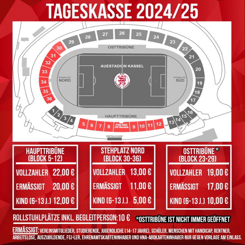 Ticketing 2024/25: Tageskasse mit Osttribüne (nur bei einzelnen Spielen geöffnet)