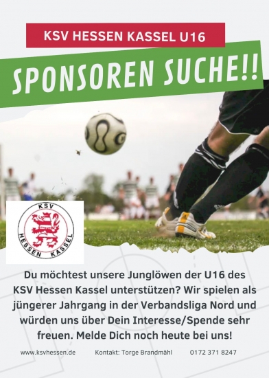 U16 sucht Sponsoren