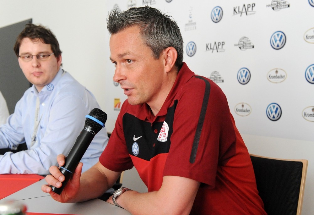 KSV Hessen - Stuttgarter Kickers: Pressekonferenz, Torsten Pfennig, Christian Hock