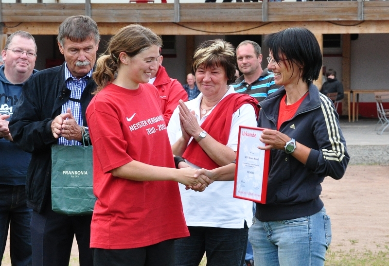 KSV Hessen Kassel - DFC Allendorf/Eder: Übergabe der offiziellen Meisterschaftsurkunde durch Prof. Dr. Silke Sinning