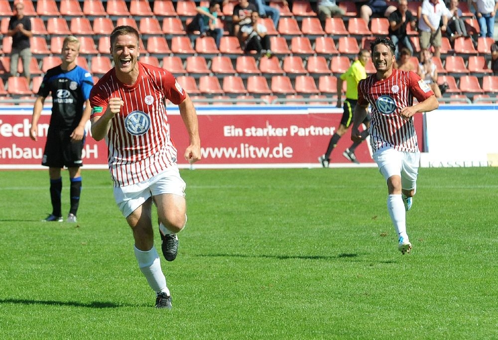 KSV Hessen - FSV Frankfurt II: Jubel, Tobias Damm, Christopher Nguyen