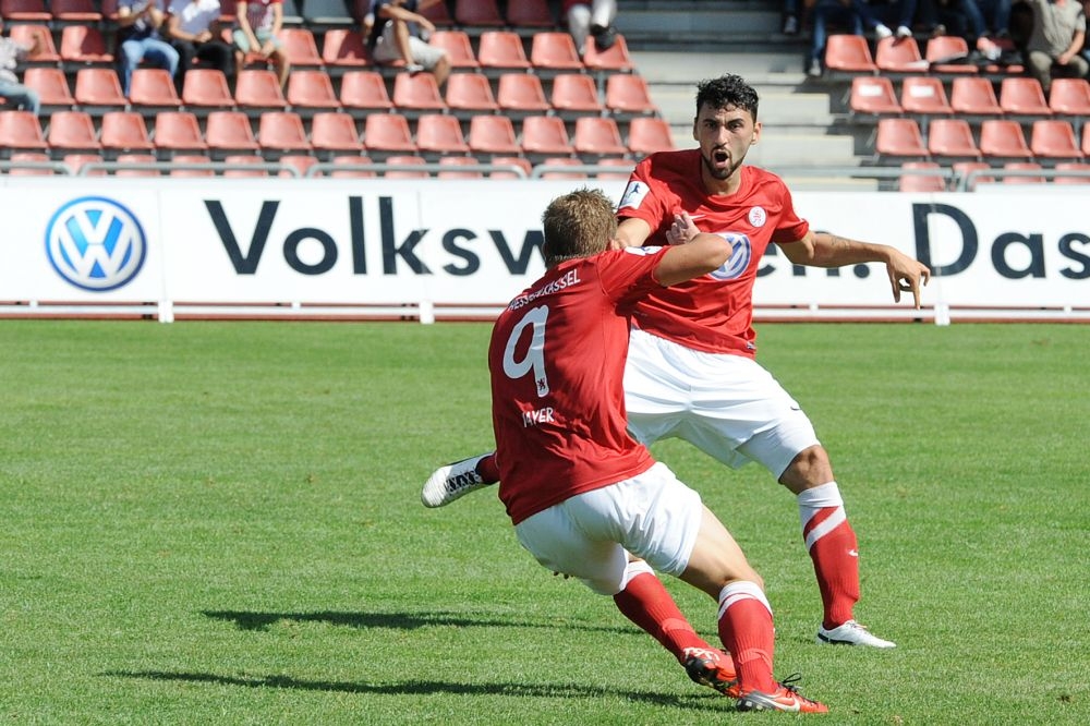 KSV Hessen Kassel, SV Elversberg, Jubel, Andreas Mayer, Ricky Pinheiro Coutinho