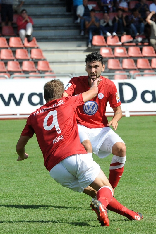 KSV Hessen Kassel, SV Elversberg, Jubel, Andreas Mayer, Ricky Pinheiro Coutinho