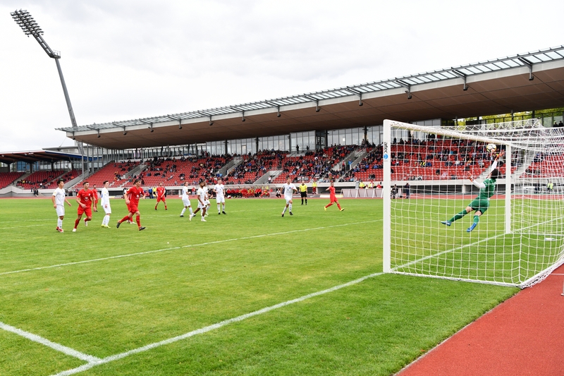 Lotto Hessenliga 2018/2019, KSV Hessen Kassel, VFB Ginsheim, Endstand 2:2, Tor zum 2:2, Ingmar Merle (KSV Hessen Kassel)