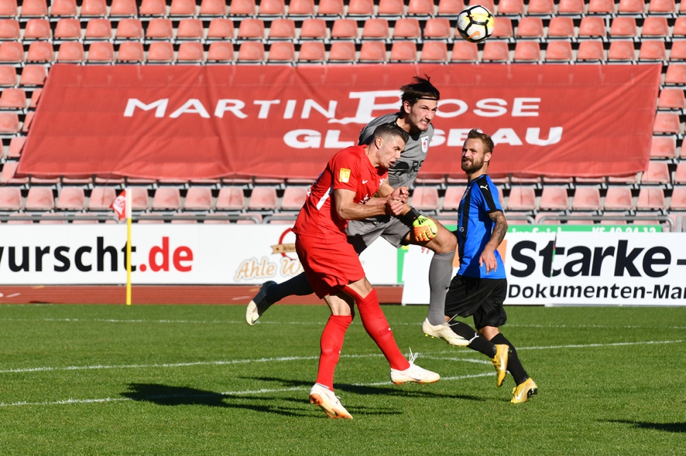 Lotto Hessenliga 2018/2019, KSV Hessen Kassel, SG Barockstadt Fulda-Lehnerz, Endstand 4:1, Jon Mogge (KSV Hessen Kassel)