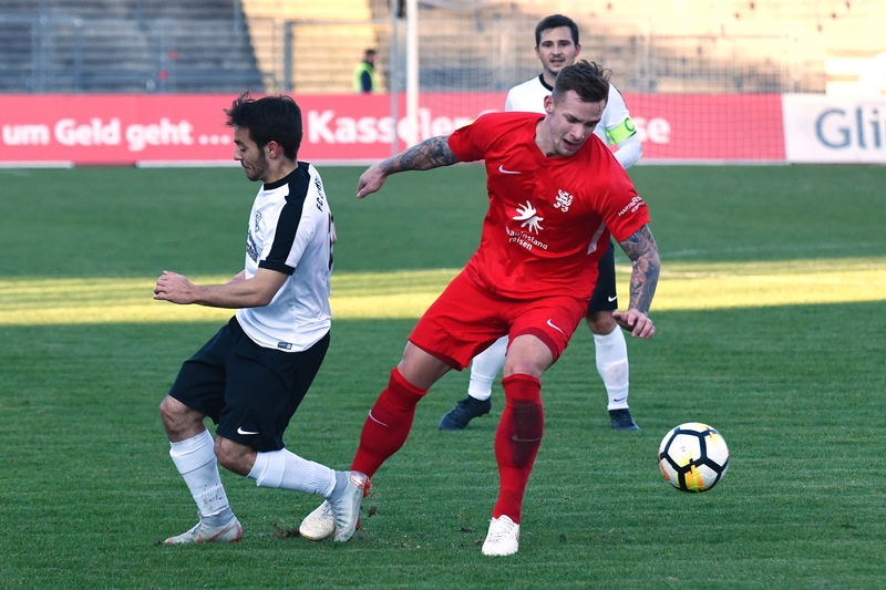 Lotto Hessenliga 2018/2019, KSV Hessen Kassel, FC Eddersheim, Endstand 3:0, Jan-Philipp Häuser (KSV Hessen Kassel)