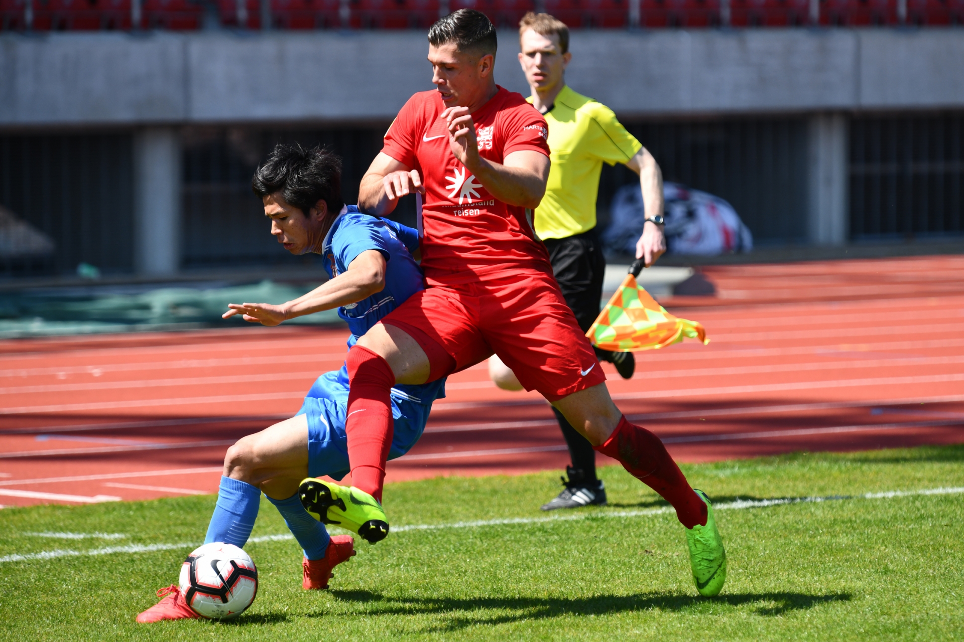 Lotto Hessenliga 2018/2019, KSV Hessen Kassel, Türk Gücü Friedberg, Endstand 4:0, Jon Mogge (KSV Hessen Kassel)