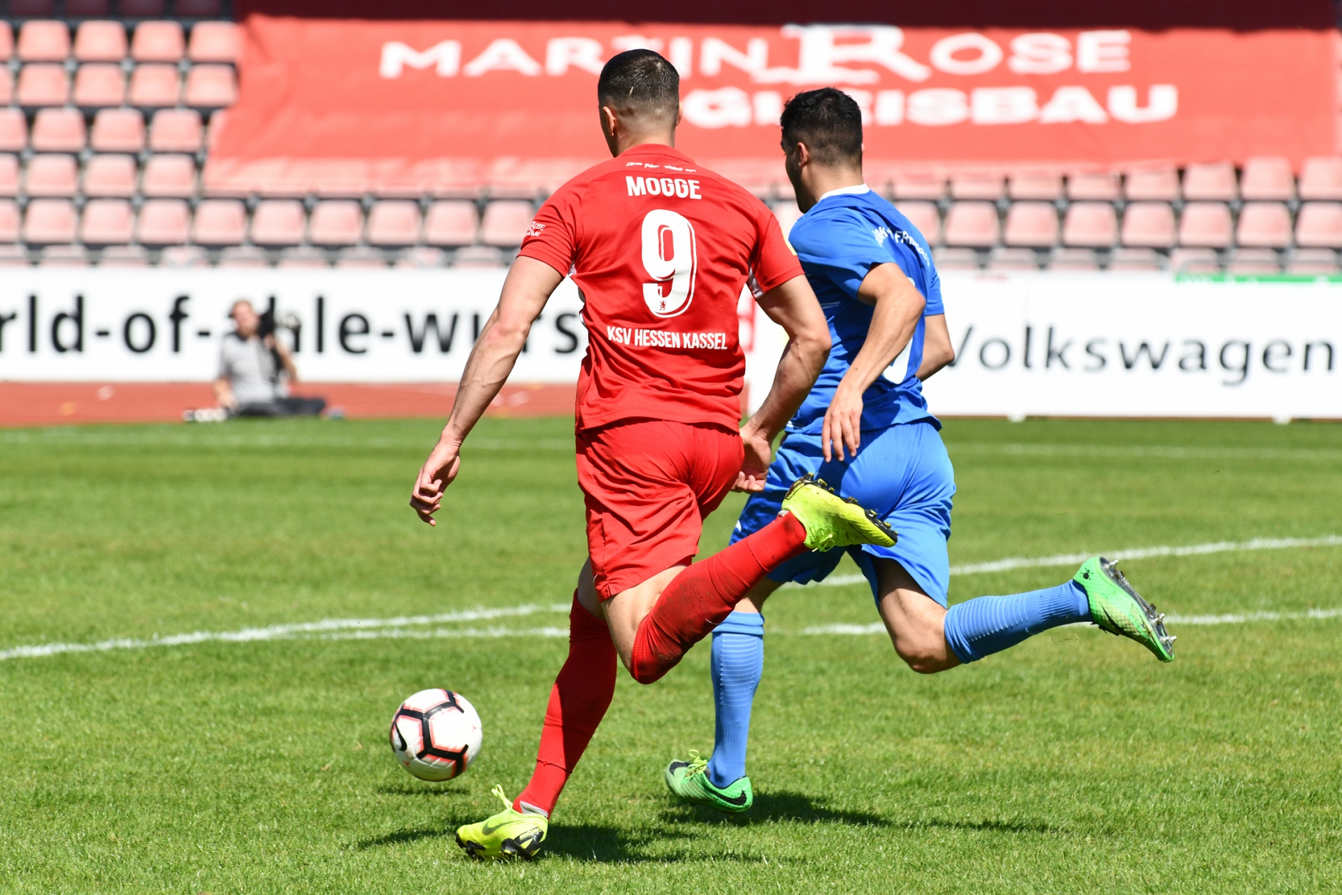 Lotto Hessenliga 2018/2019, KSV Hessen Kassel, Türk Gücü Friedberg, Endstand 4:0, Jon Mogge (KSV Hessen Kassel)