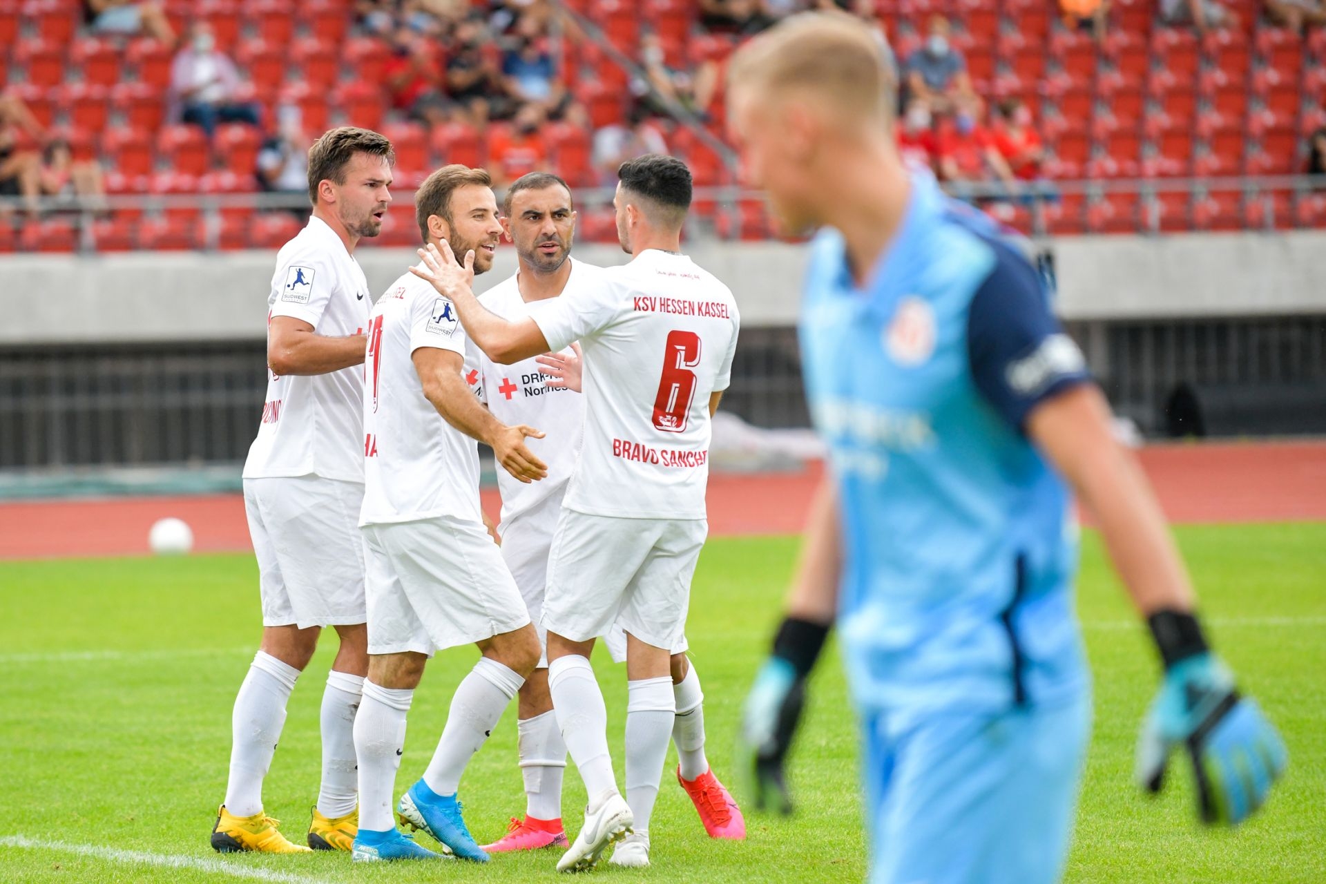 Kreispokal-Halbfinale, CSC 03 Kassel, KSV Hessen Kassel, Endstand 1:5, Jubel zum 0:1