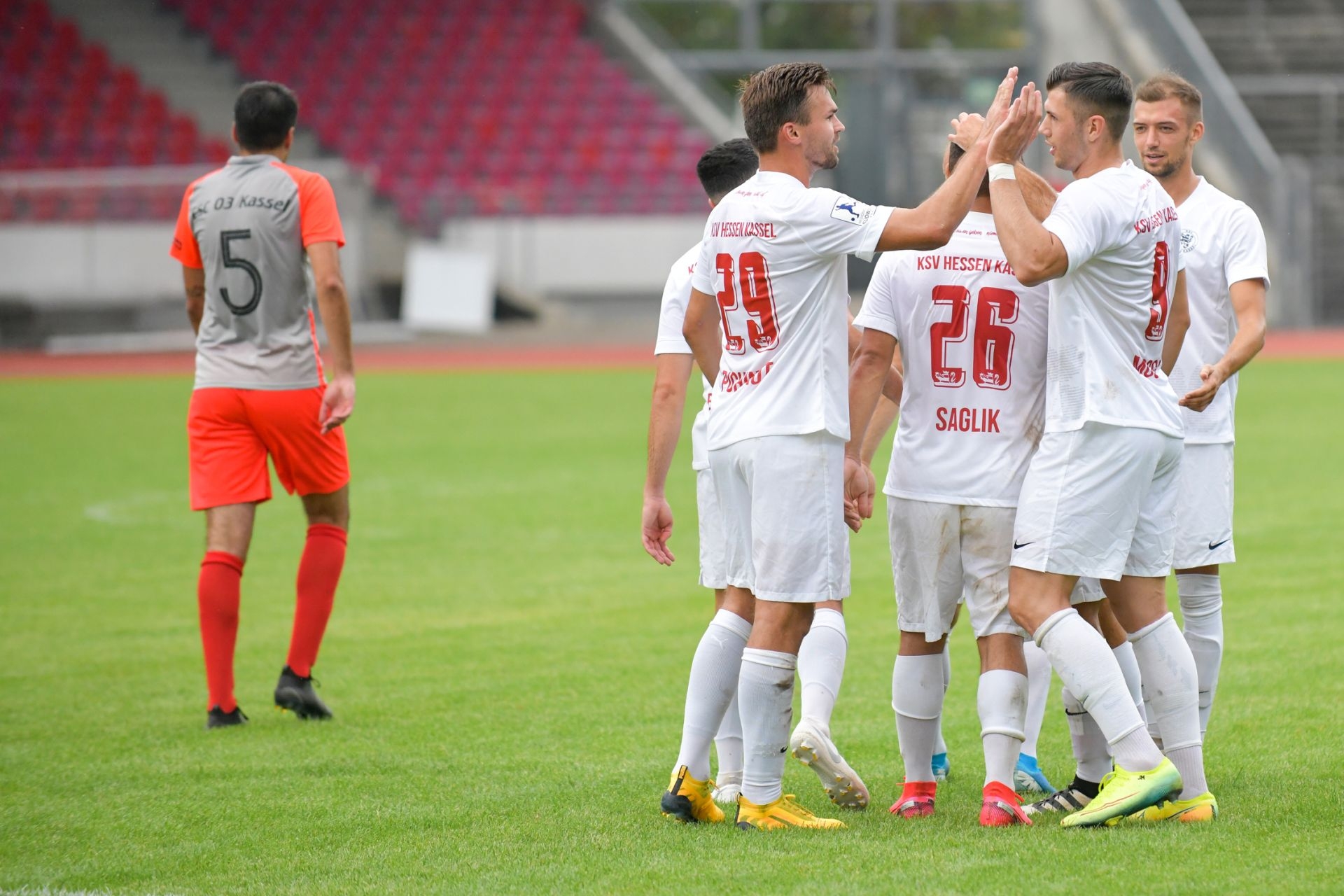 Kreispokal-Halbfinale, CSC 03 Kassel, KSV Hessen Kassel, Endstand 1:5, Jubel zum 0:3
