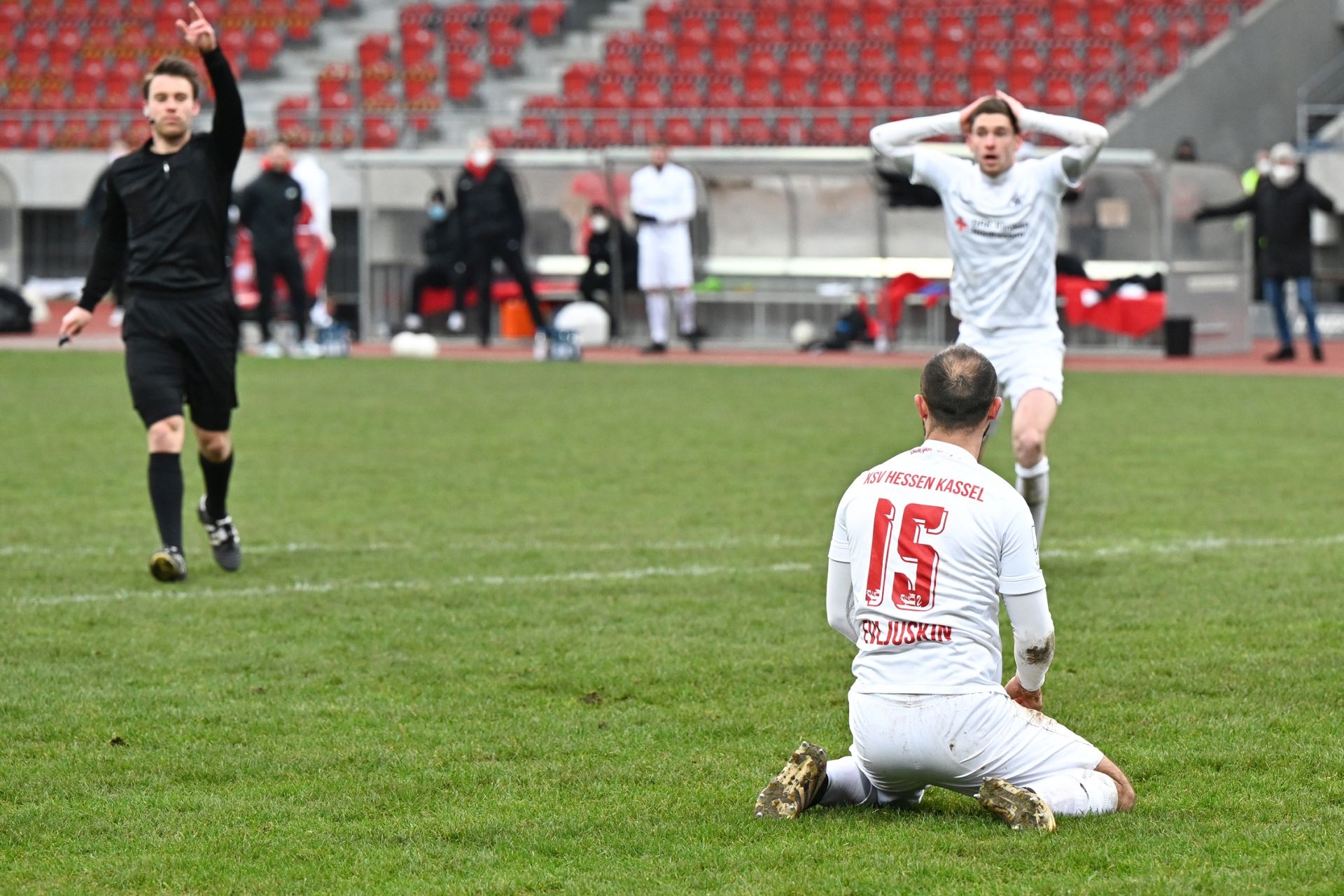 Regionalliga Sï¿½dwest 2020/21, KSV Hessen Kassel, SG Sonnenhof Grossaspach, Endstand 0:2, Sergej Evljuskin