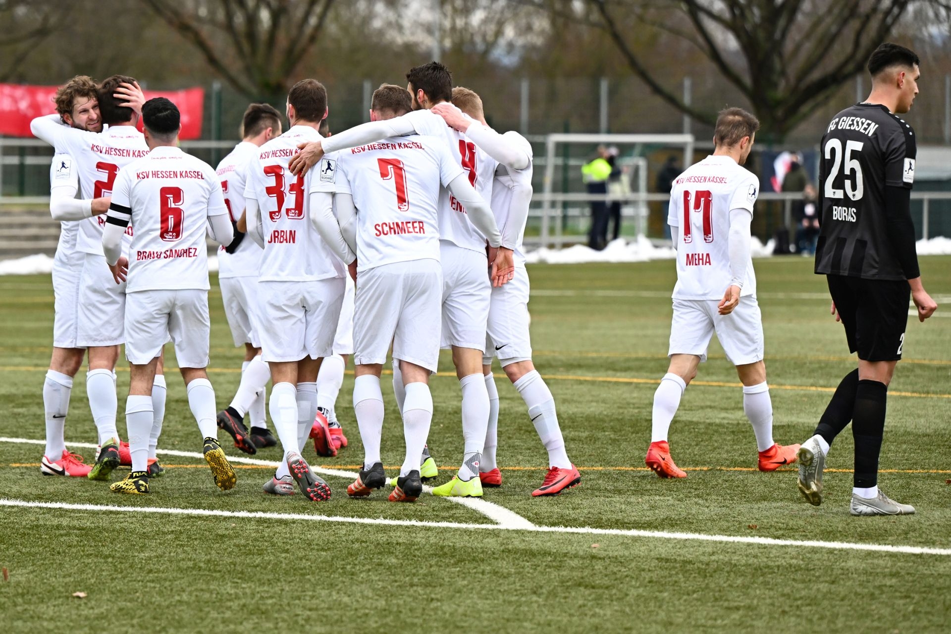 Regionalliga Südwest 2020/21, KSVHessen Kassel, FC Giessen, Endstand 1:1, Jubel zum 1:1