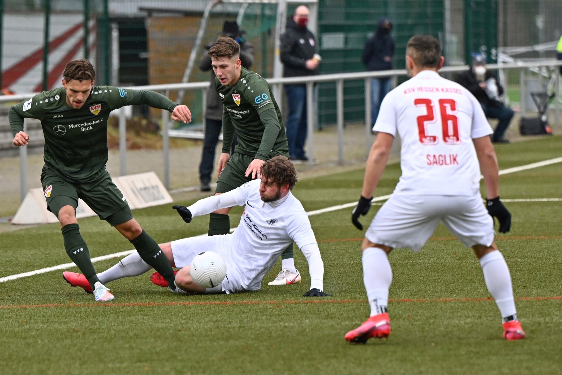 Regionalliga Südwest 2020/21, KSV Hessen Kassel, VfB Stuttgart II, Endstand 0:4, Merle, Saglik