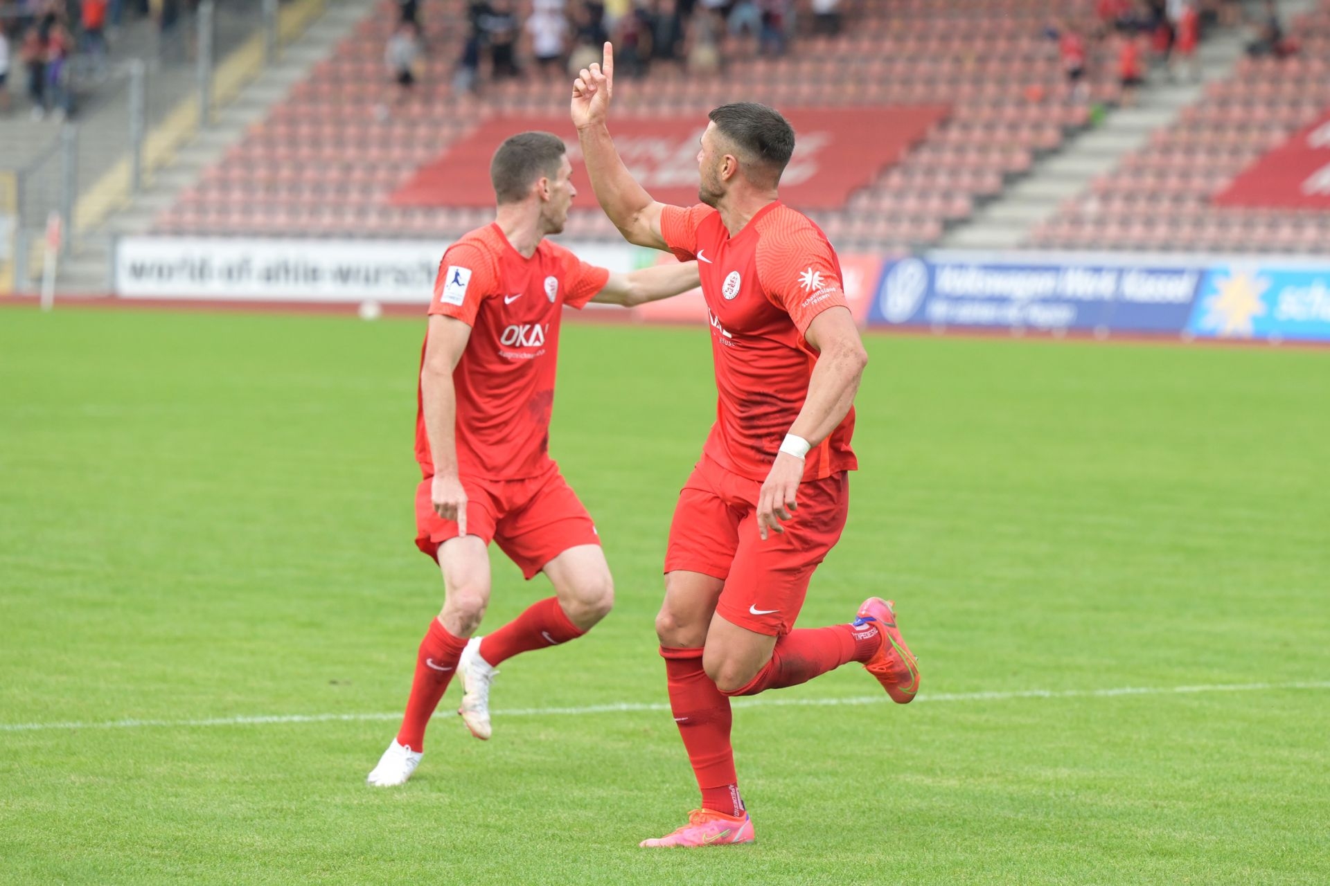 KSV Hessen Kassel, VfB Stuttgart II, Regionalliga Südwest, Saison 2021/22, Endstand 3:2, Jubel zum 1.1