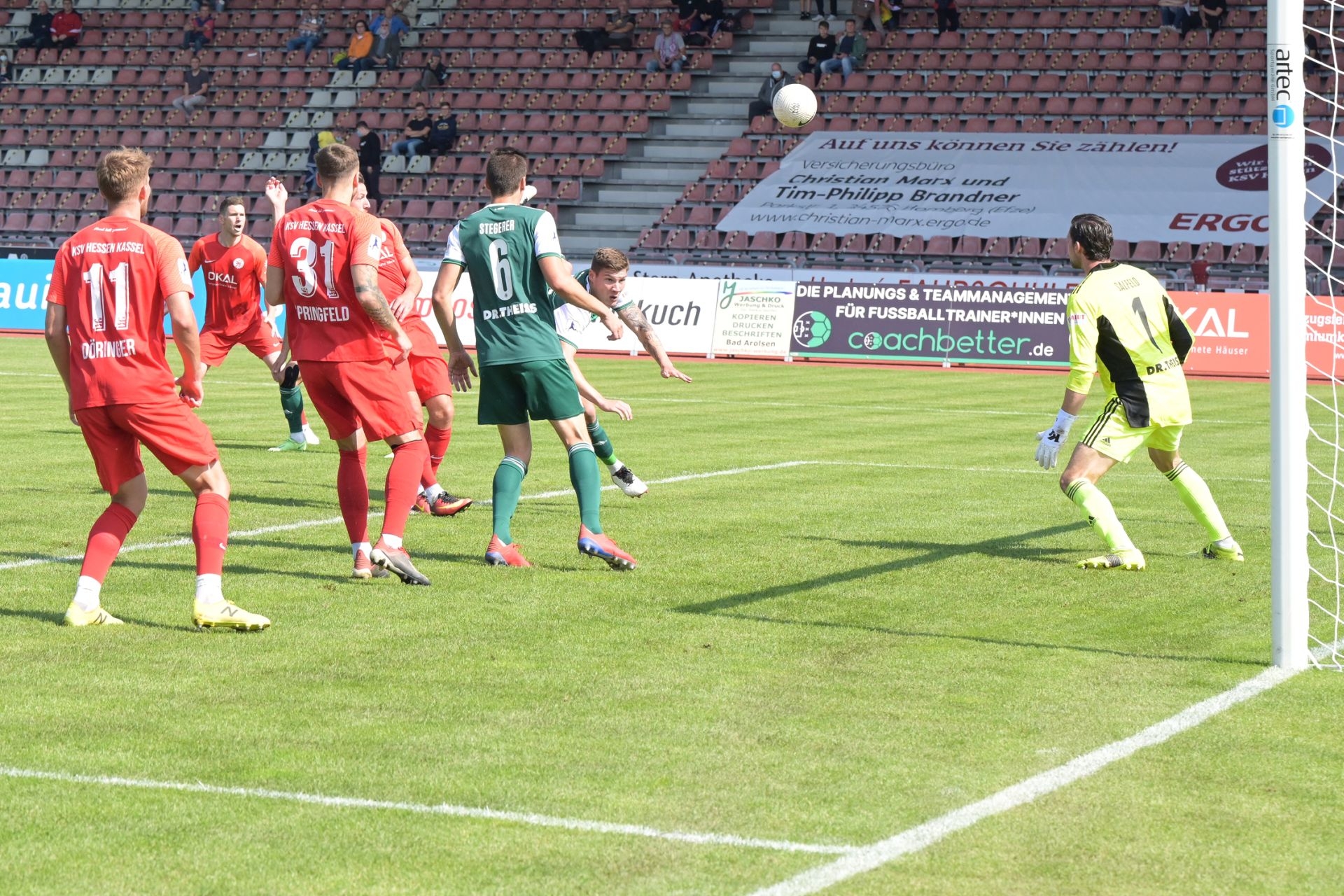 Regionalliga Südwest, Saison 2021/22, KSV Hessen Kassel, FC 08 Homburg, Endstand 3:0, Tor zum 1:0