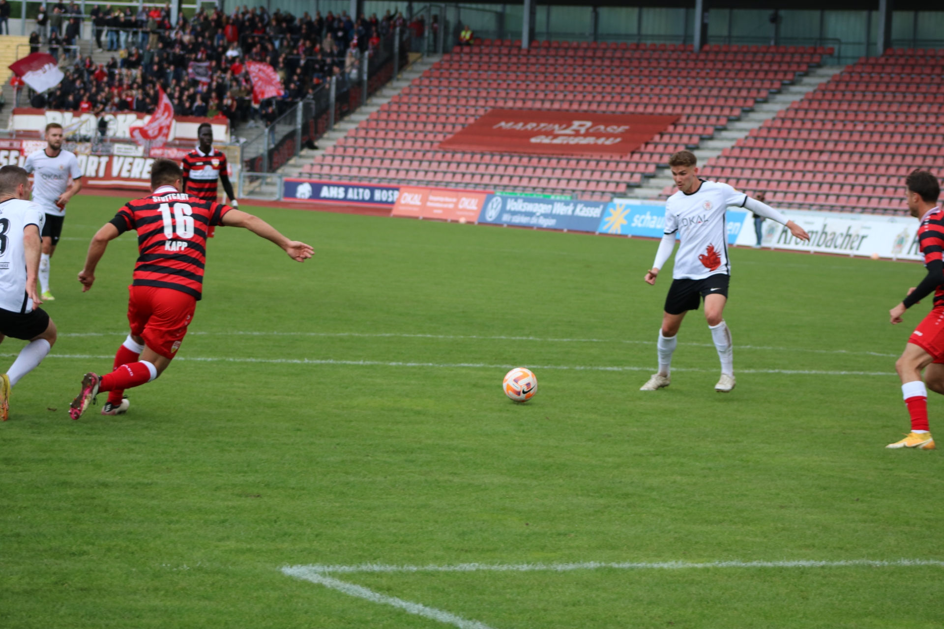 KSV Hessen Kassel - VfB Stuttgart (Jascha Döringer mit dem Torschuss zum 1:0)