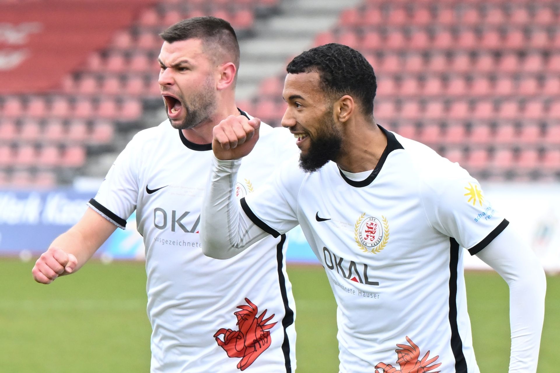 Saison 2022/23, KSV Hessen Kassel, FC-Astoria Walldorf, Endstand 3:0, Jubel zum 1:0