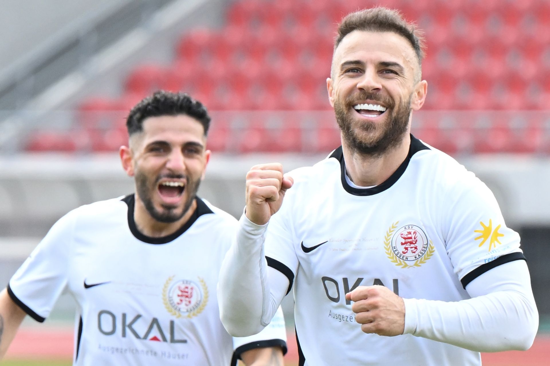 Saison 2022/23, KSV Hessen Kassel, FC-Astoria Walldorf, Endstand 3:0, Jubel zum 3:0
