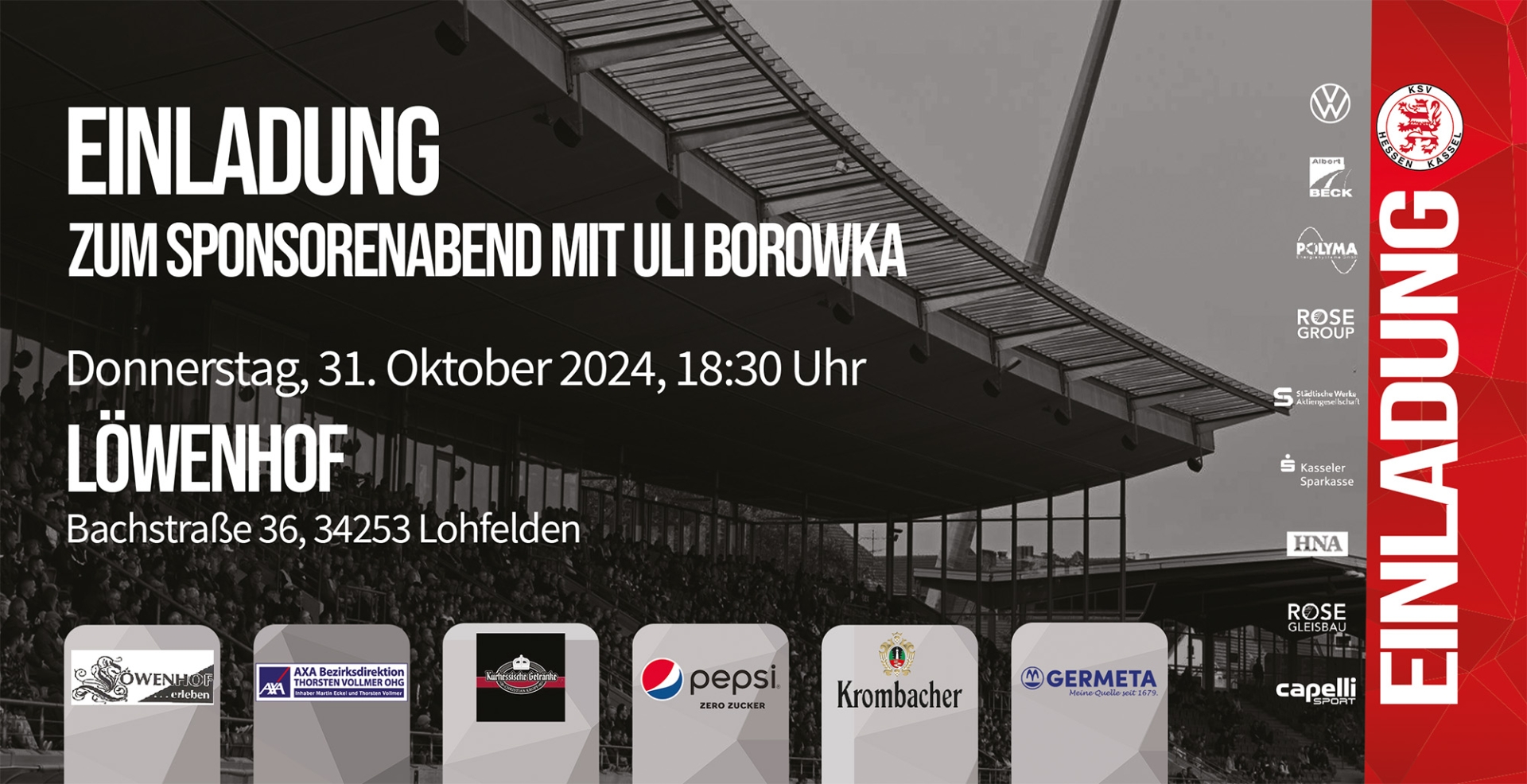 Sponsorenabend am 31.10.2024 Sponsorenabend am 31.10.2024