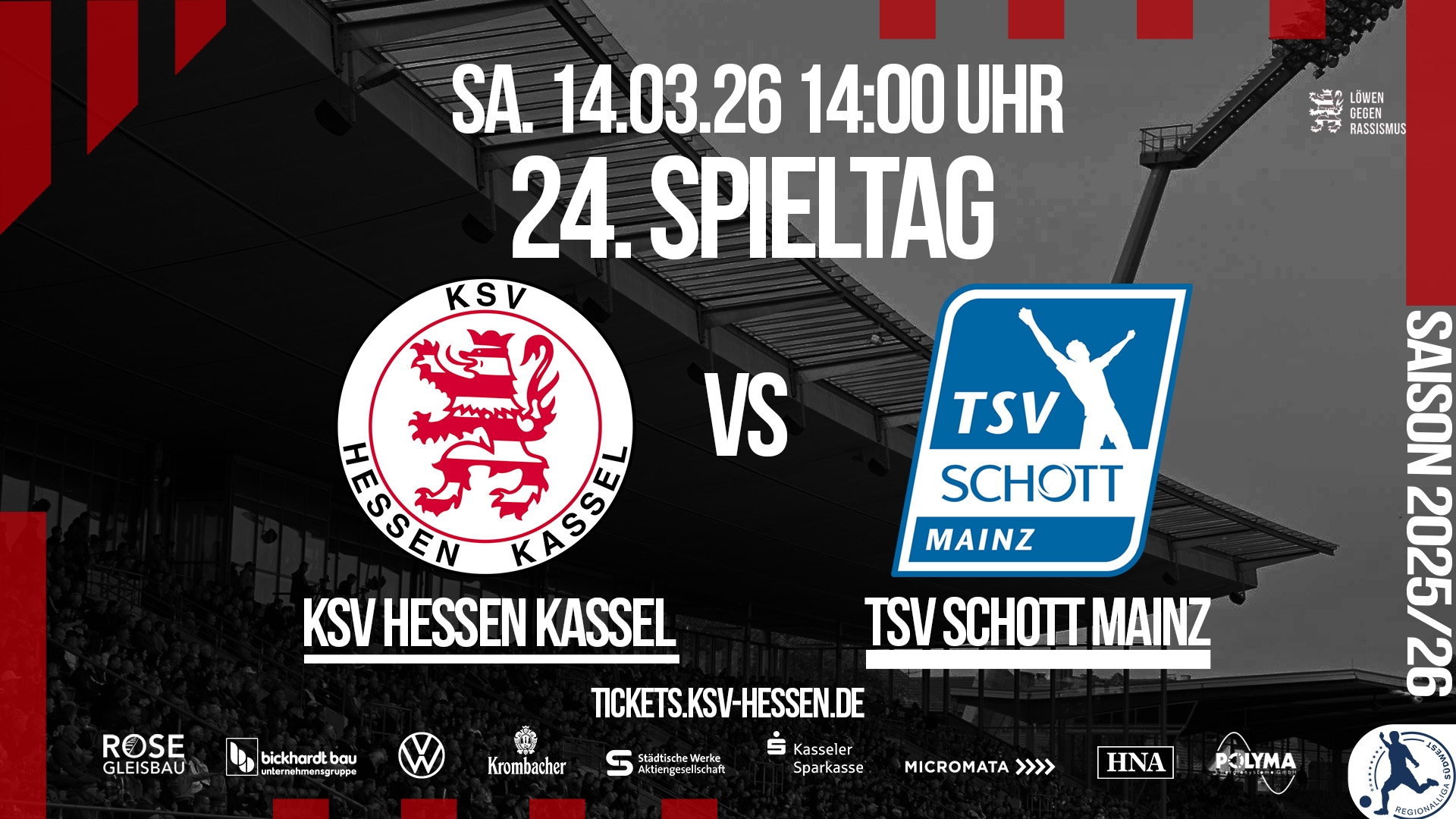 KSV empf&auml;ngt am Samstag um 14.00h Schott Mainz im Auestadion.